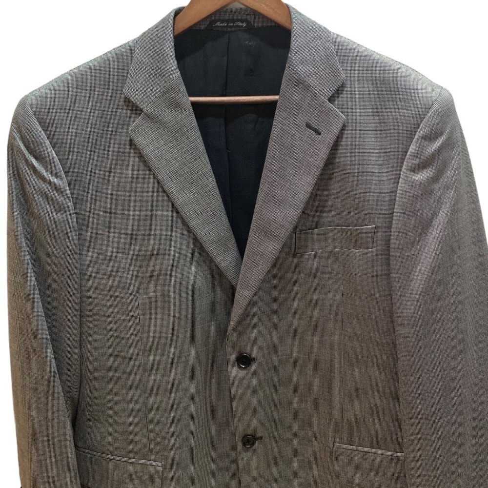 Roberto Zanieri Black & White Micro Check Sport Coat Shorter Sleeves 42R